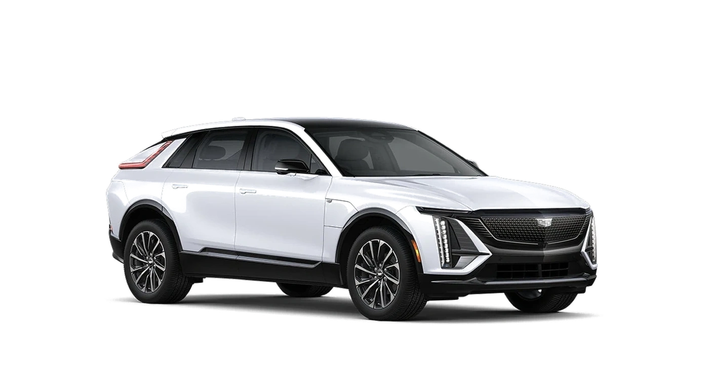 Cadillac Lyriq vista frontal tres cuartos