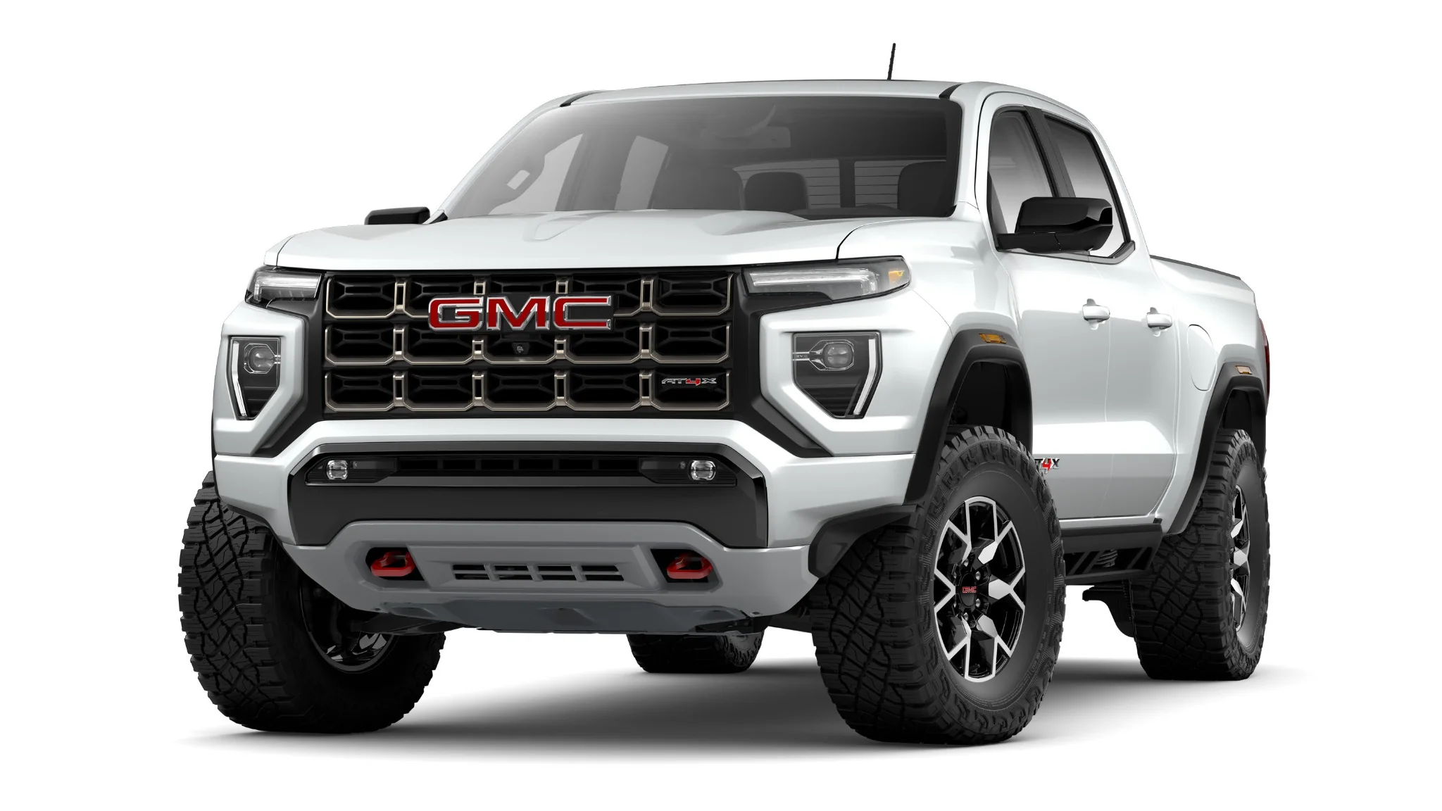 GMC Canyon AT4X 2026 blanca, vista frontal tres cuartos