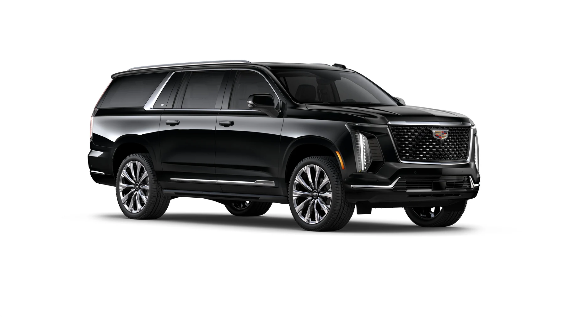 Cadillac Escalade ESV 2026 negra vista frontal tres cuartos