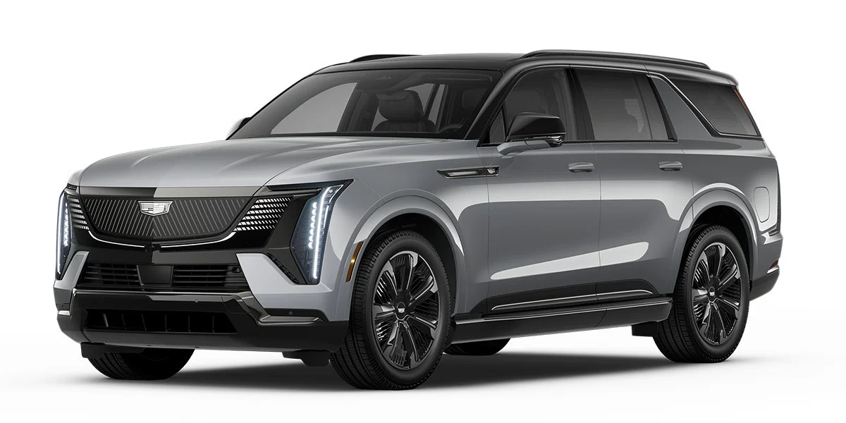 Cadillac Escalade IQL Sport 2 Black Roof 2026 color gris bitono vista frontal tres cuartos